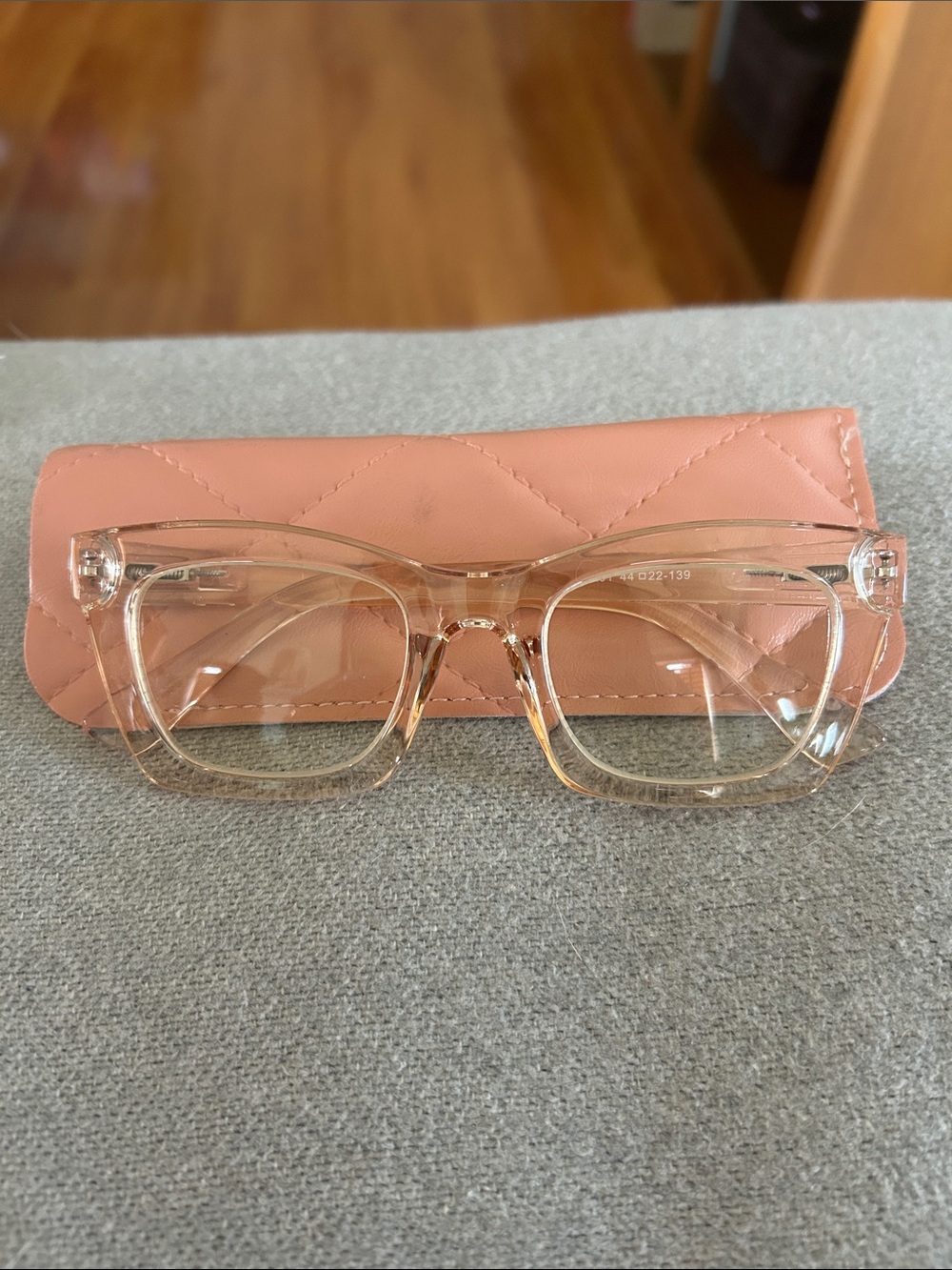 Blue Light Clear Pink Tortoiseshell Square Eyeglasses